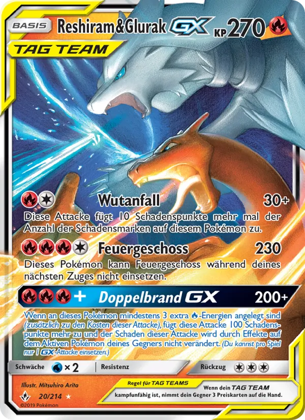 Reshiram & Glurak GX